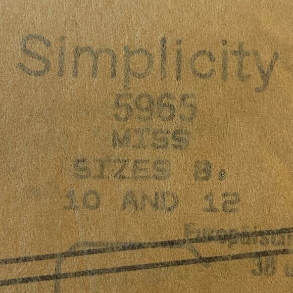 Simplicity 5965 Pattern Dress Vest Miss 8-12 Uncut Vintage Reversible Pullover - Picture 6 of 7